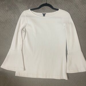 Ann Taylor White Belle Sleeve top